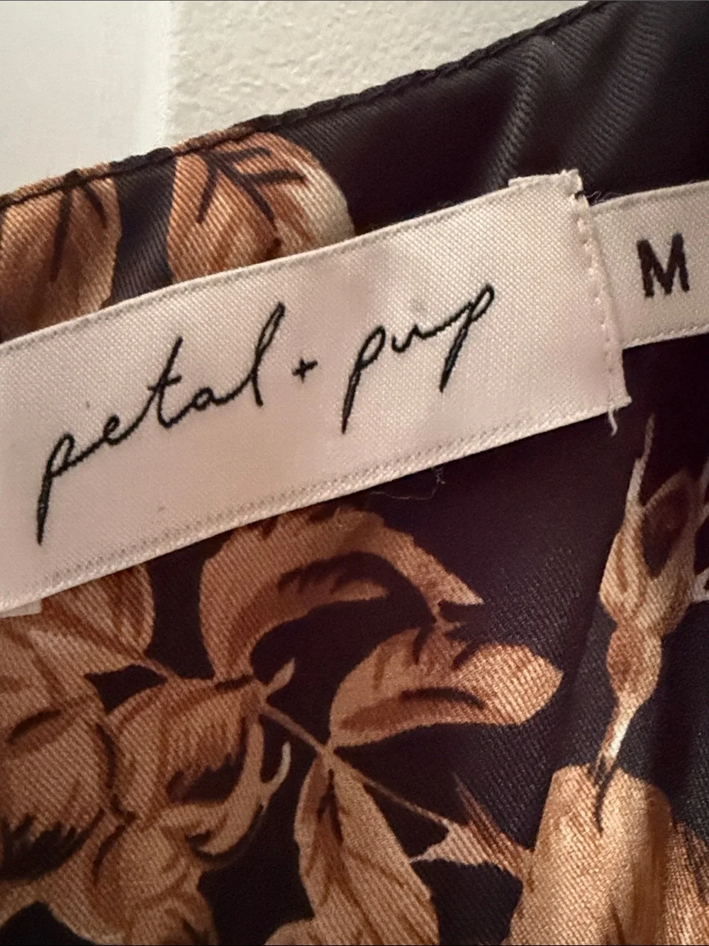 Petal + Pup Black Floral Slip Dress with Beige Bloom Print - Picture 2 of 4